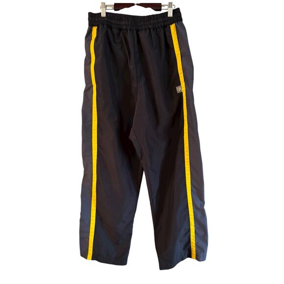 Vintage Fubu Black And Yellow Baggy Track Suit Pants Sweatpant Men’s Medium - Picture 1 of 8